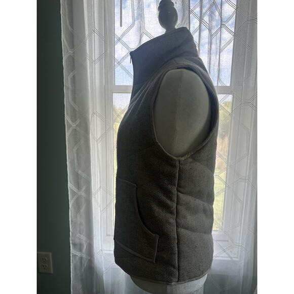 Staccato Full Zip Herringbone Quilted Vest Size L Cream Tan Neutral Outdoor Warm - Picture 2 of 6